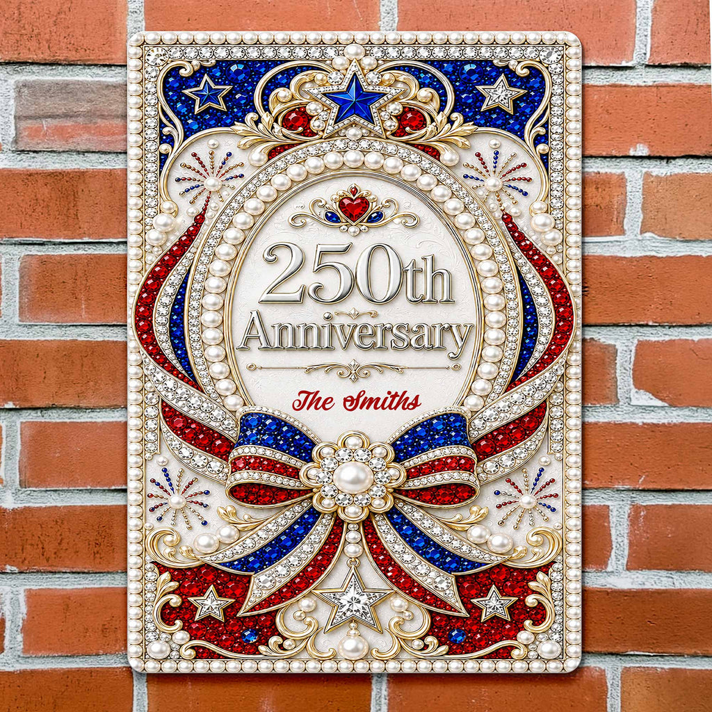 Personalized Metal Sign for 250th Anniversary USA Gift Decor Metal Sign GradoCreations