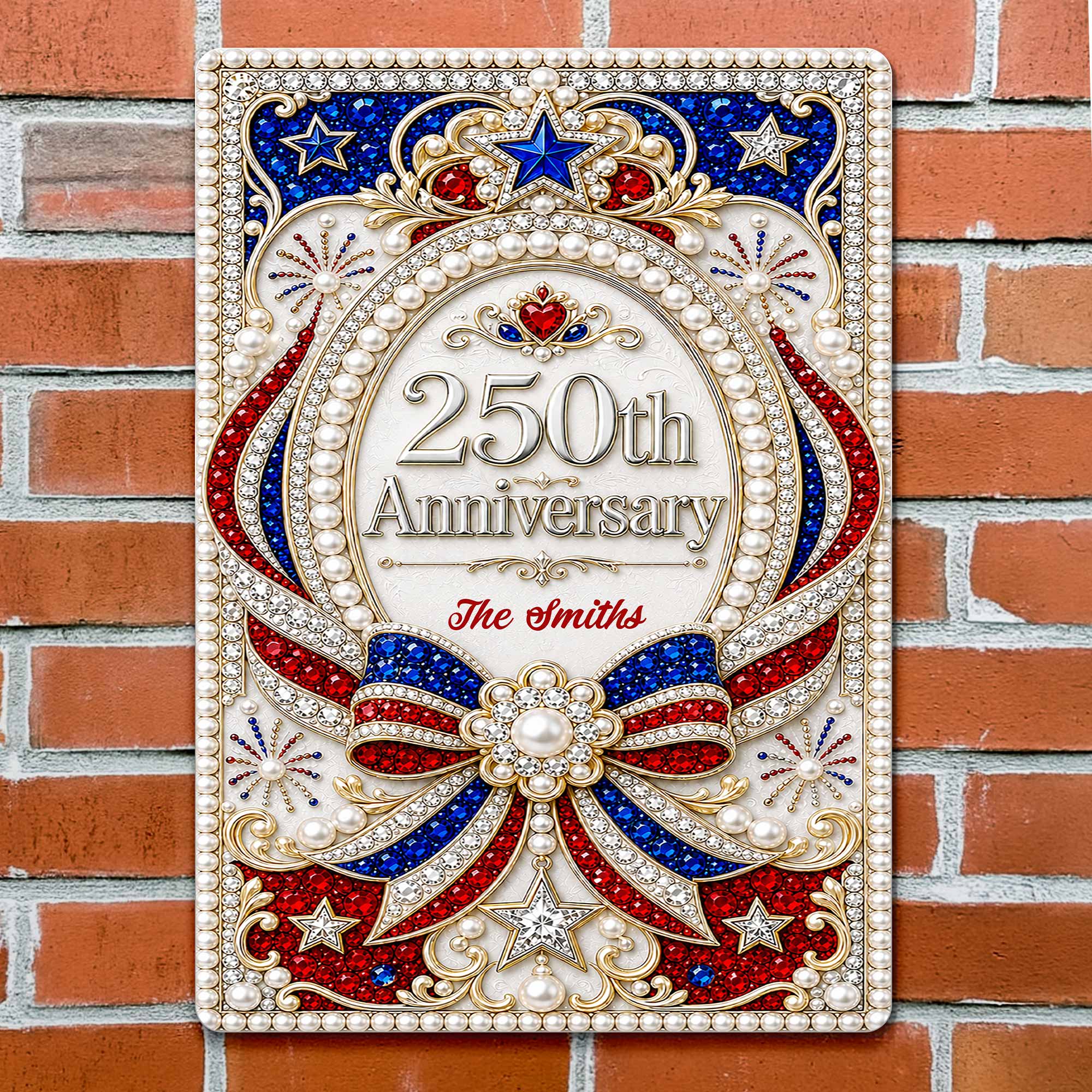 Personalized Metal Sign for 250th Anniversary USA Gift Decor Metal Sign GradoCreations