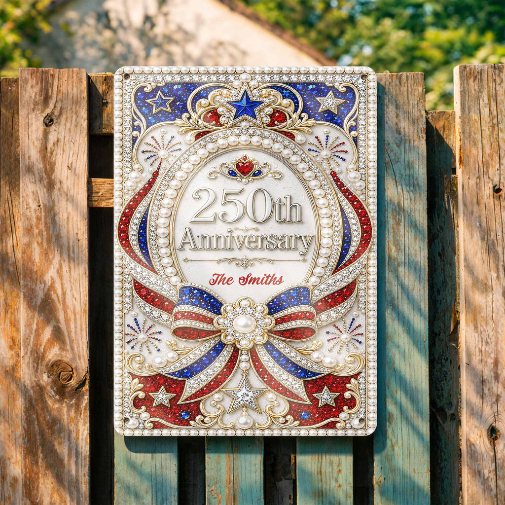 Personalized Metal Sign for 250th Anniversary USA Gift Decor Metal Sign GradoCreations