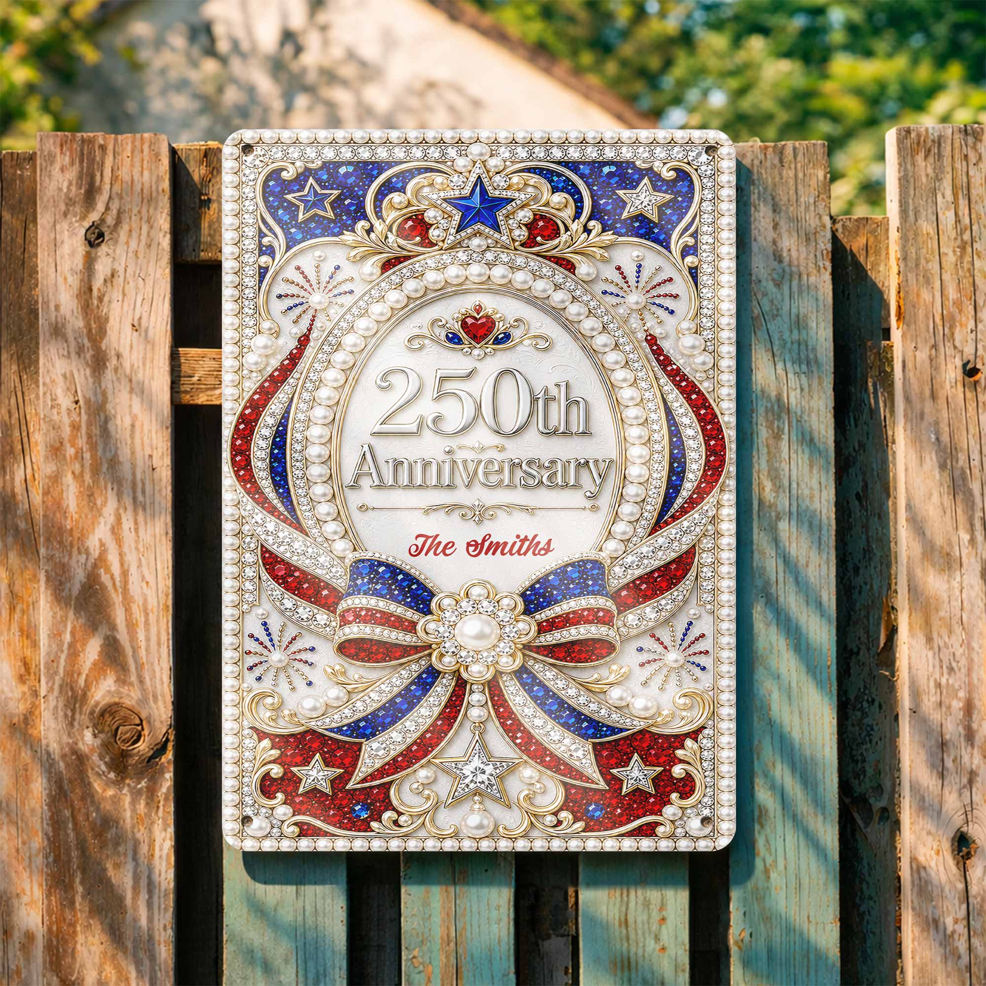 Personalized Metal Sign for 250th Anniversary USA Gift Decor Metal Sign GradoCreations