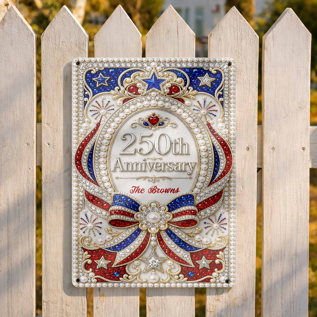 Personalized Metal Sign for 250th Anniversary USA Gift Decor Metal Sign GradoCreations