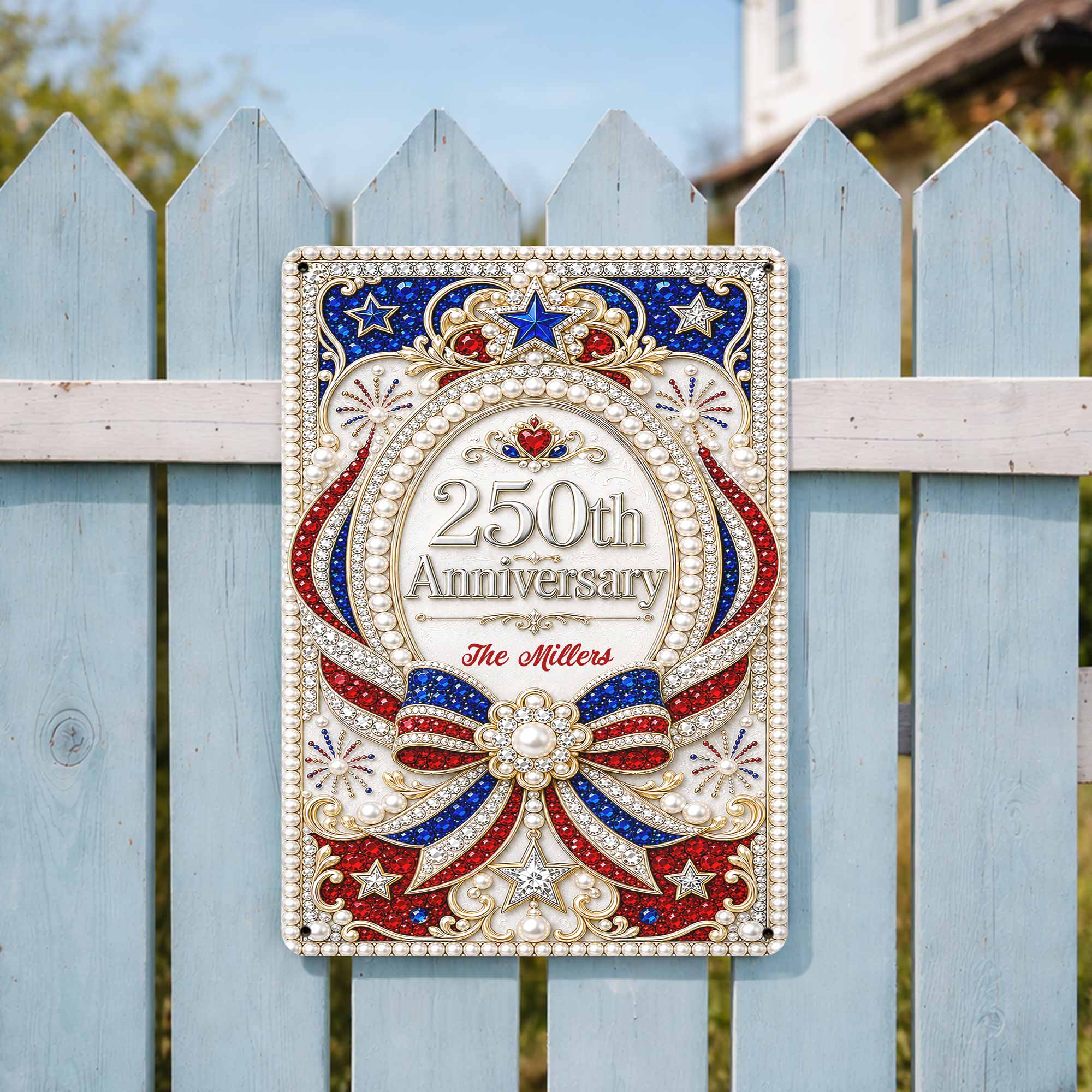 Personalized Metal Sign for 250th Anniversary USA Gift Decor Metal Sign GradoCreations