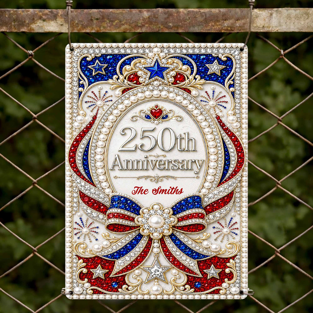 Personalized Metal Sign for 250th Anniversary USA Gift Decor Metal Sign GradoCreations