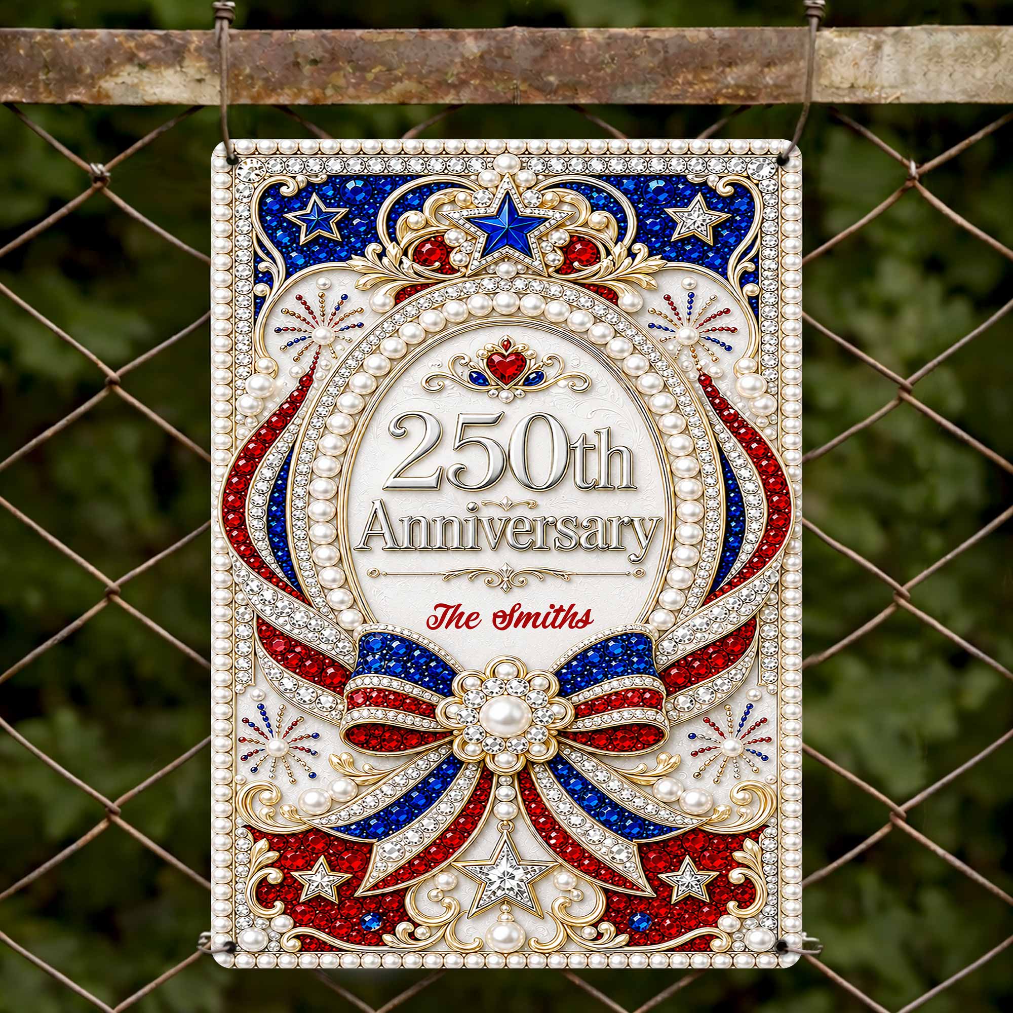 Personalized Metal Sign for 250th Anniversary USA Gift Decor Metal Sign GradoCreations