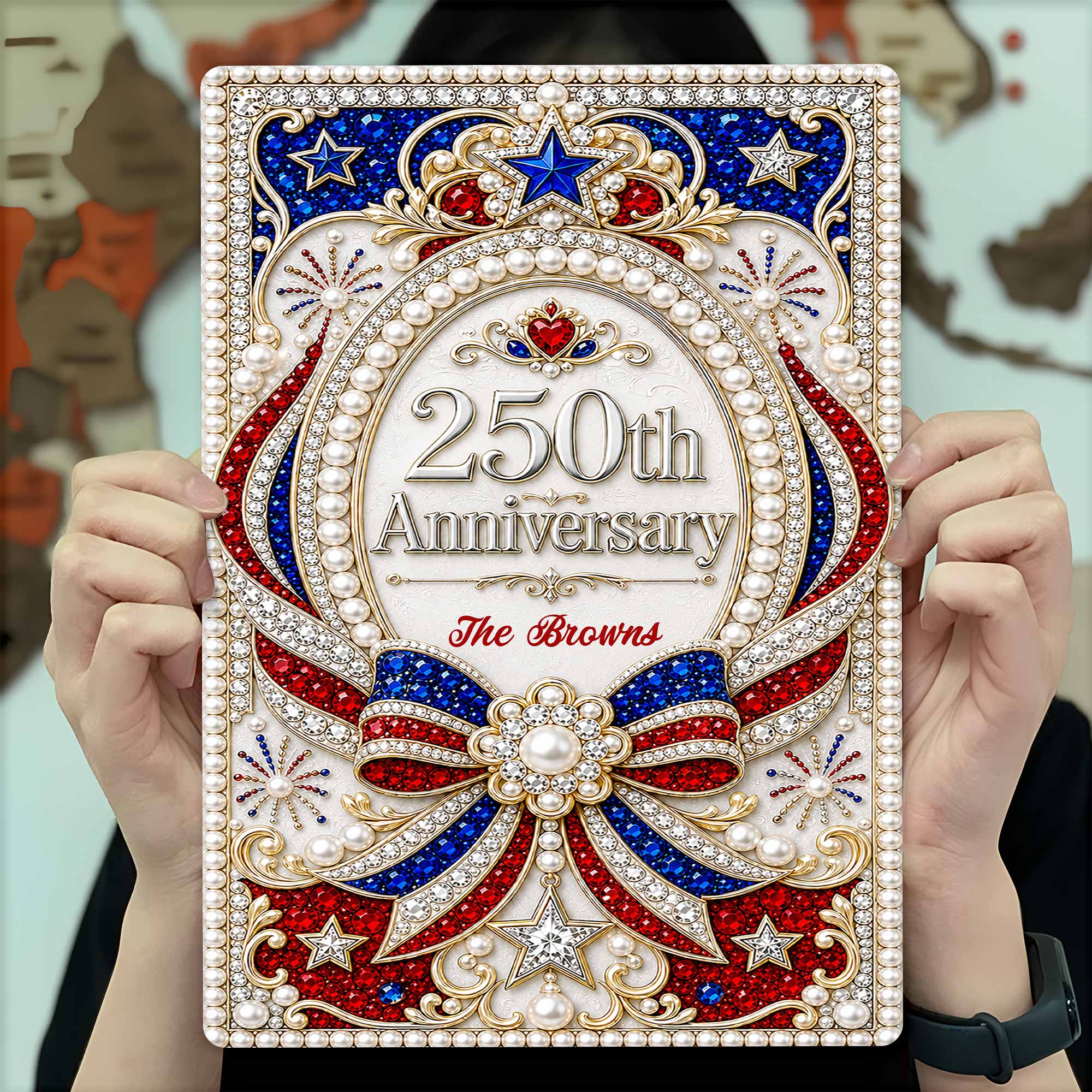 Personalized Metal Sign for 250th Anniversary USA Gift Decor Metal Sign GradoCreations