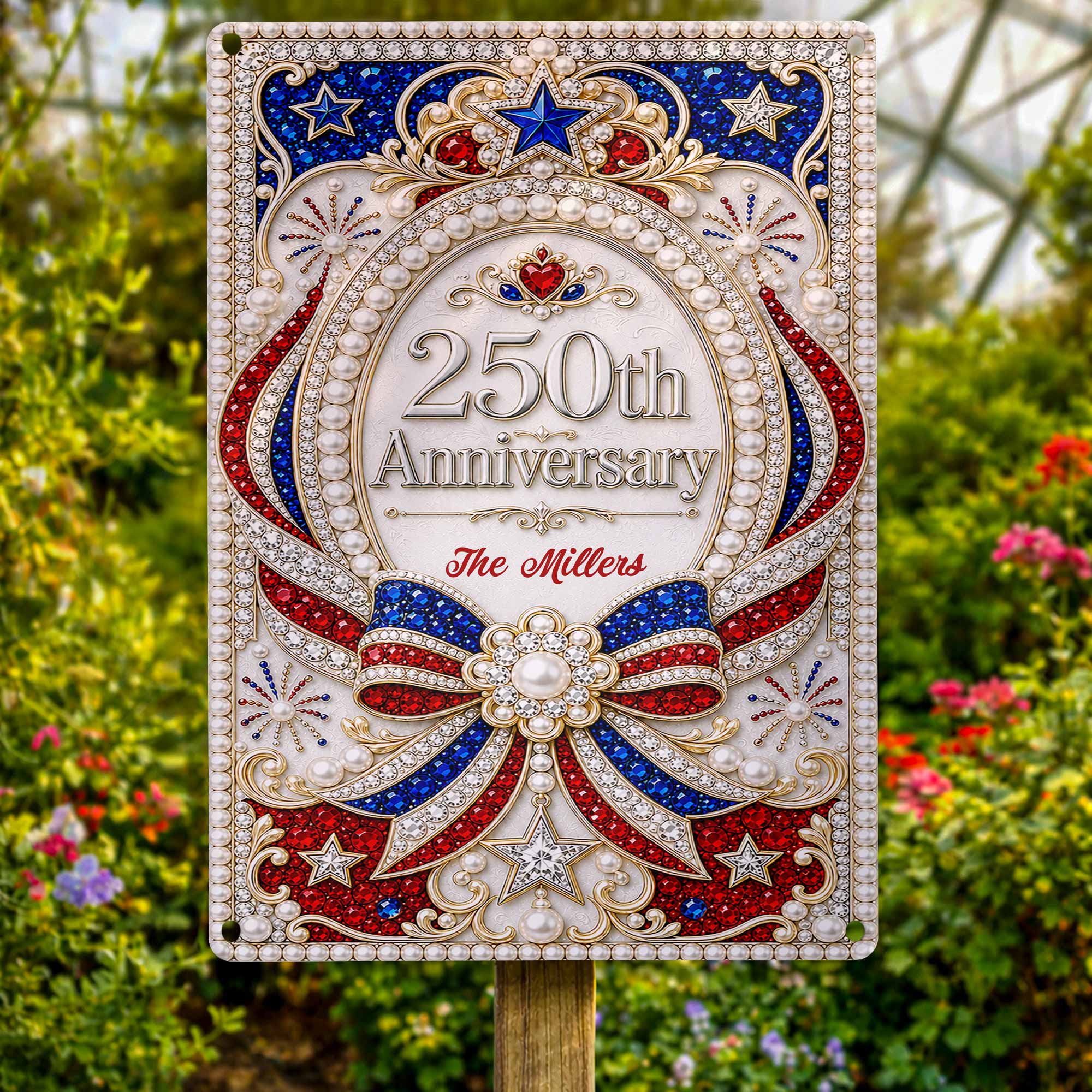 Personalized Metal Sign for 250th Anniversary USA Gift Decor Metal Sign GradoCreations