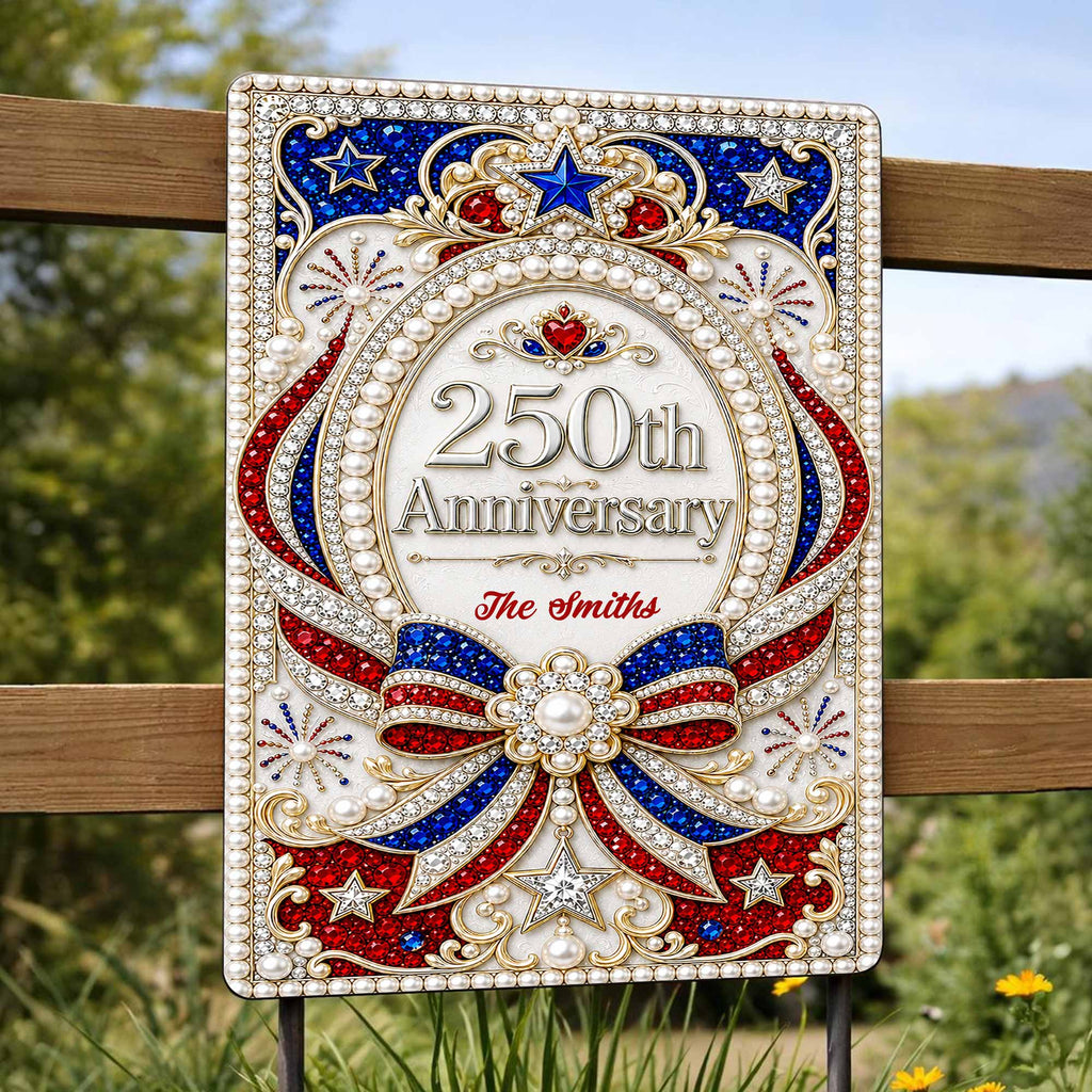 Personalized Metal Sign for 250th Anniversary USA Gift Decor Metal Sign GradoCreations