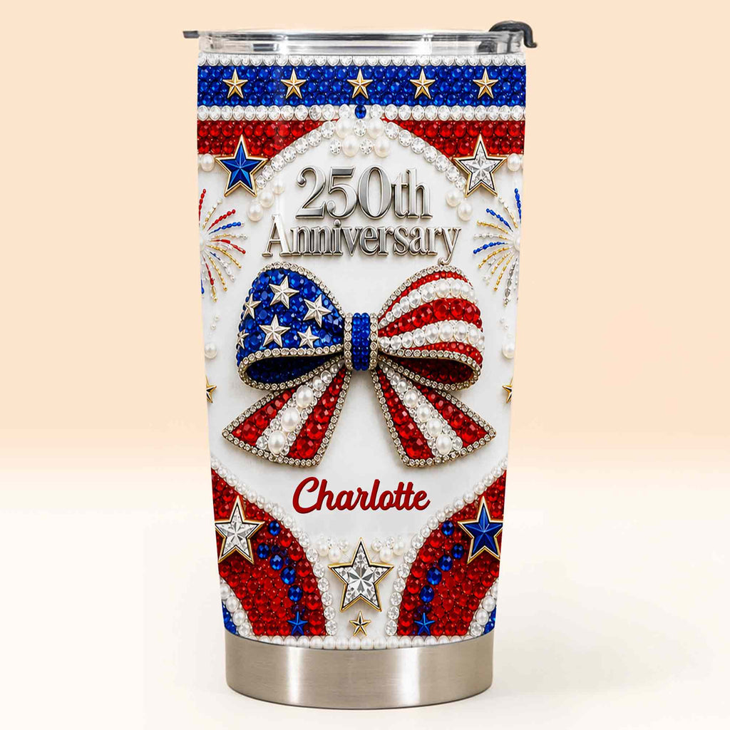 Personalized Stainless Steel Tumbler Custom Name Patriotic 4th of July Gift - 20oz 30oz Tumbler GradoCreations