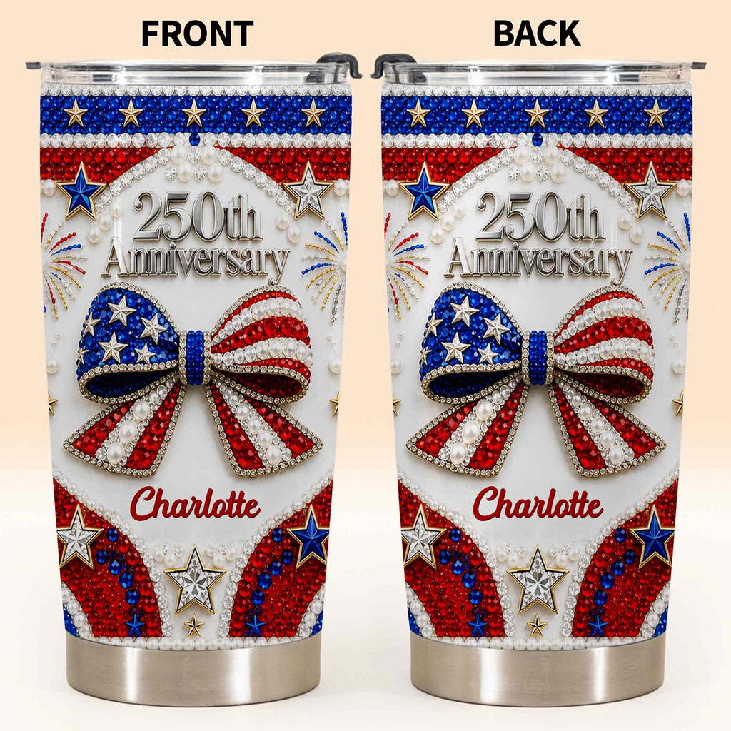Personalized Stainless Steel Tumbler Custom Name Patriotic 4th of July Gift - 20oz 30oz Tumbler GradoCreations
