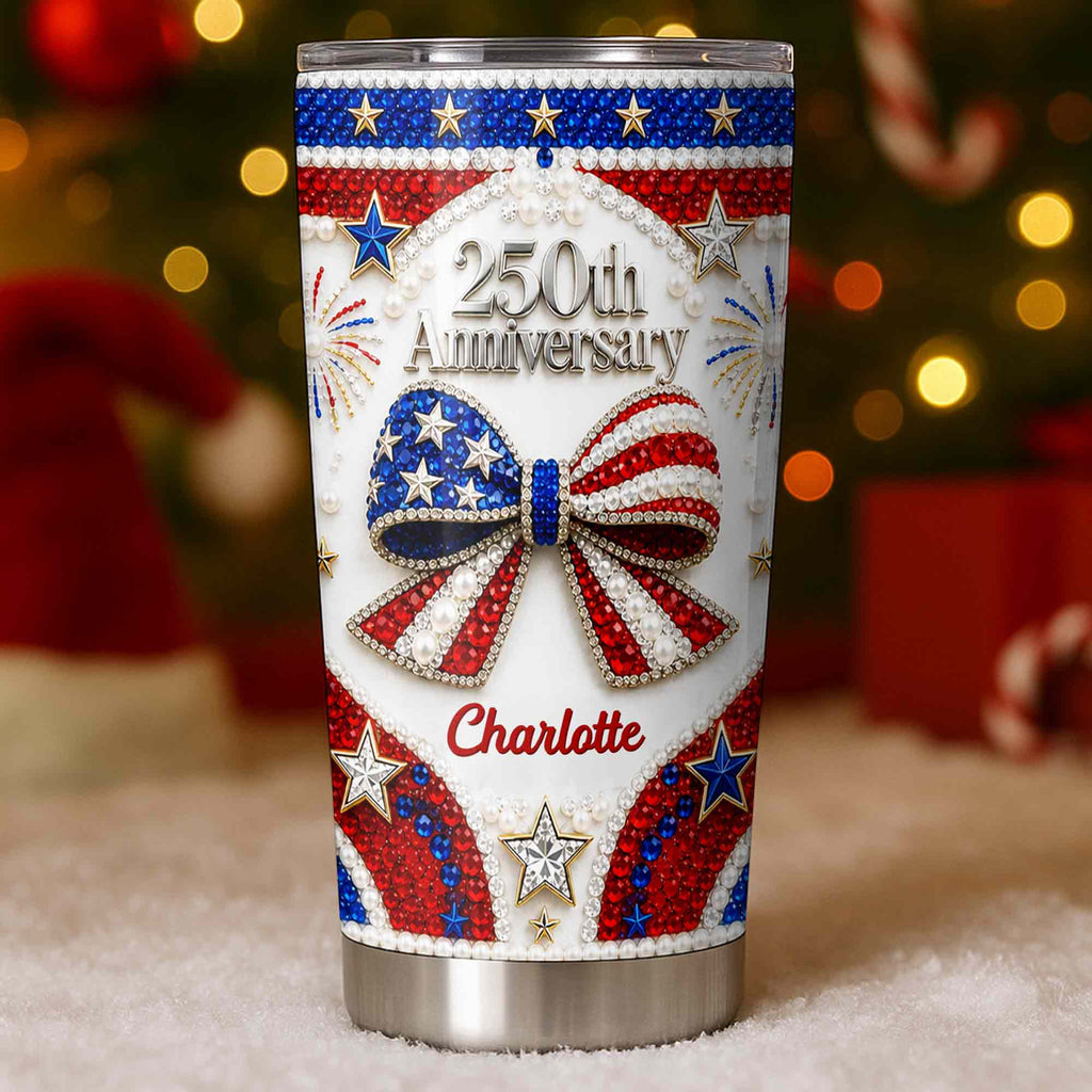 Personalized Stainless Steel Tumbler Custom Name Patriotic 4th of July Gift - 20oz 30oz Tumbler GradoCreations
