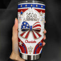 Personalized Stainless Steel Tumbler Custom Name Patriotic 4th of July Gift - 20oz 30oz Tumbler GradoCreations