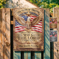 Personalized Metal Sign with Eagle Cross Custom Name Gift for Dad Metal Sign GradoCreations