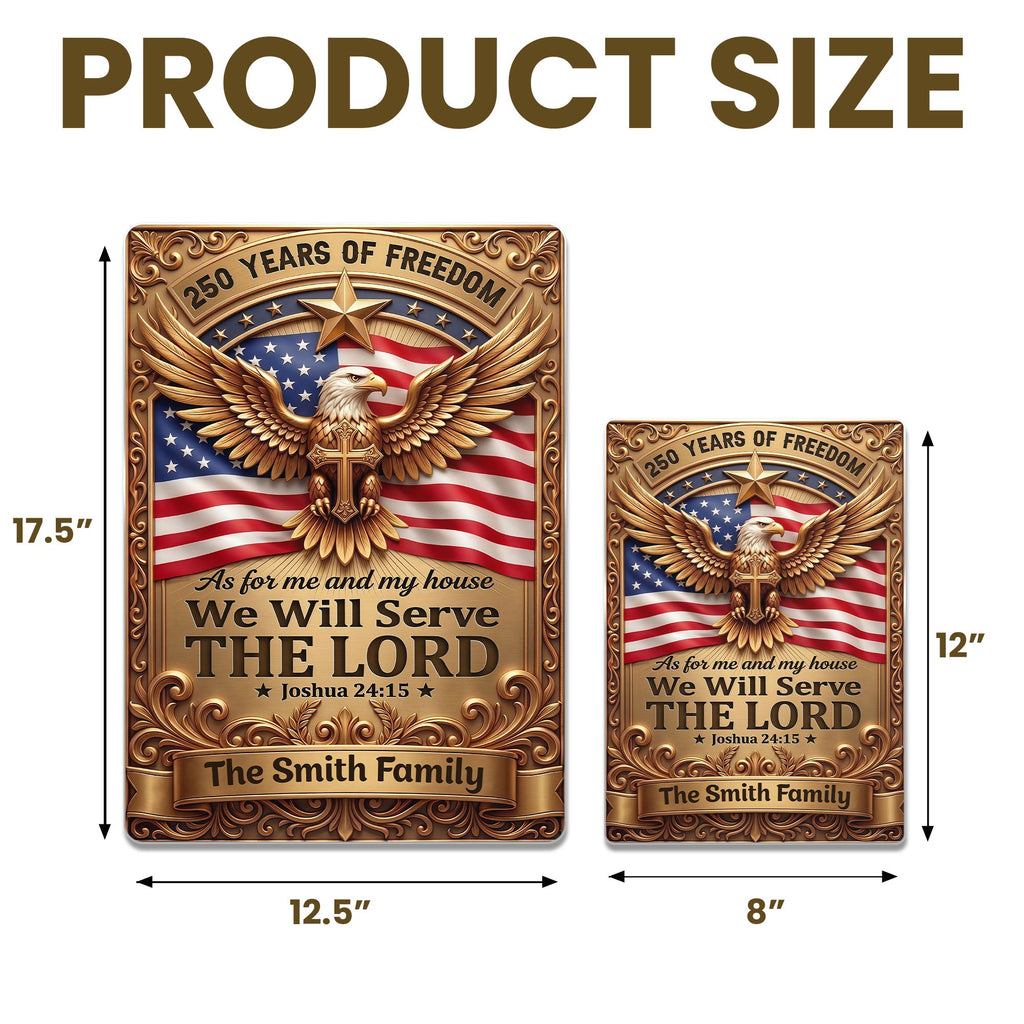 Personalized Metal Sign with Eagle Cross Custom Name Gift for Dad Metal Sign GradoCreations