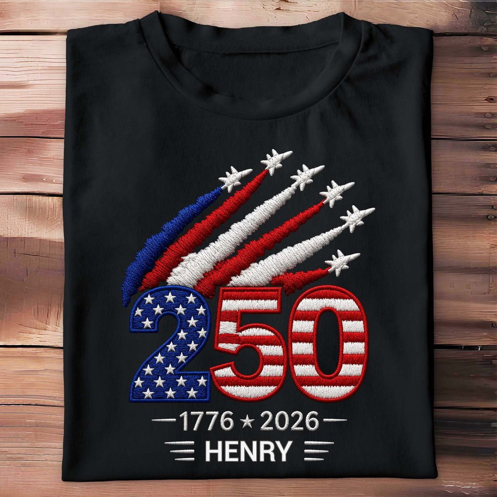 Personalized USA 250th Anniversary Independence Day T-shirt Hoodie Custom Gift Shirt GradoCreations