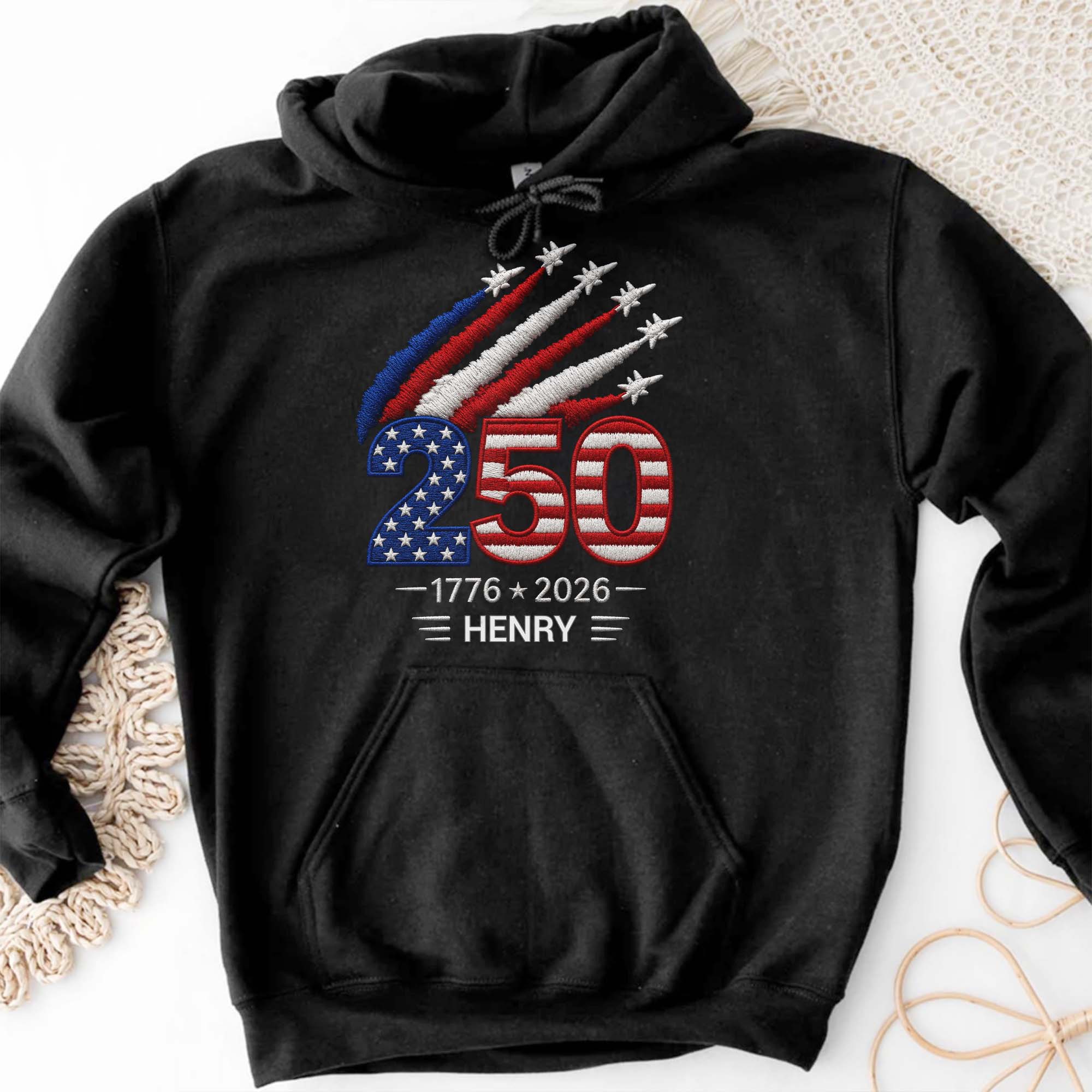 Personalized USA 250th Anniversary Independence Day T-shirt Hoodie Custom Gift Shirt GradoCreations