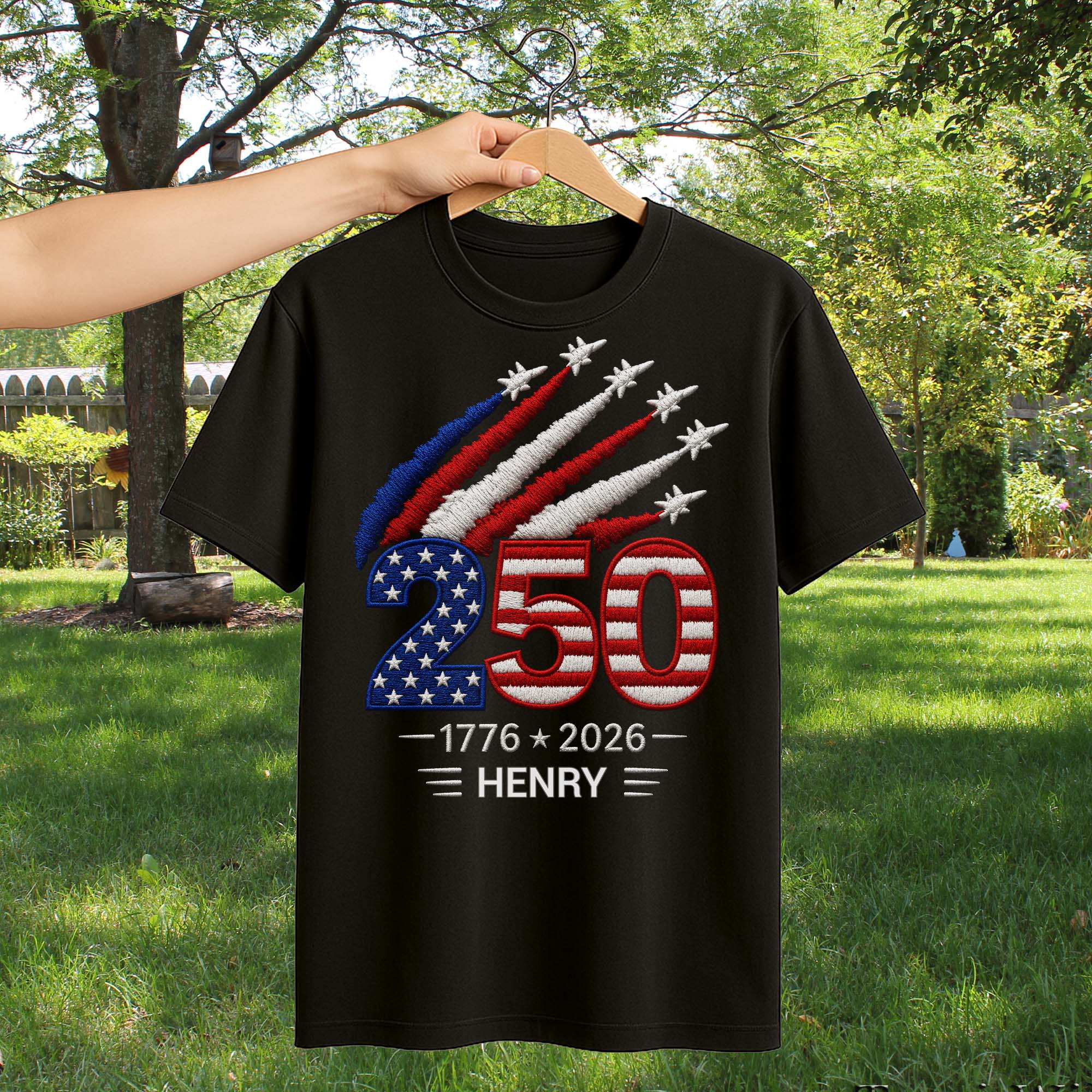 Personalized USA 250th Anniversary Independence Day T-shirt Hoodie Custom Gift Shirt GradoCreations