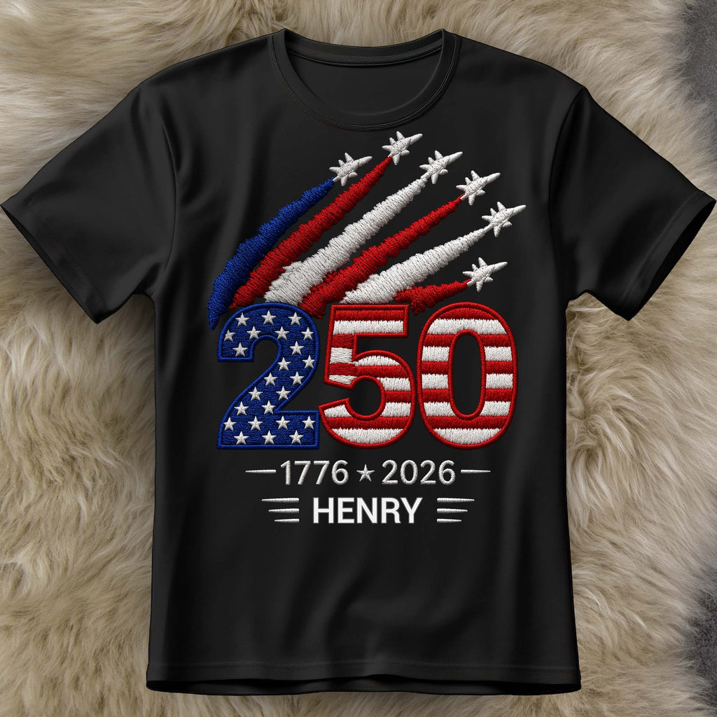 Personalized USA 250th Anniversary Independence Day T-shirt Hoodie Custom Gift Shirt GradoCreations