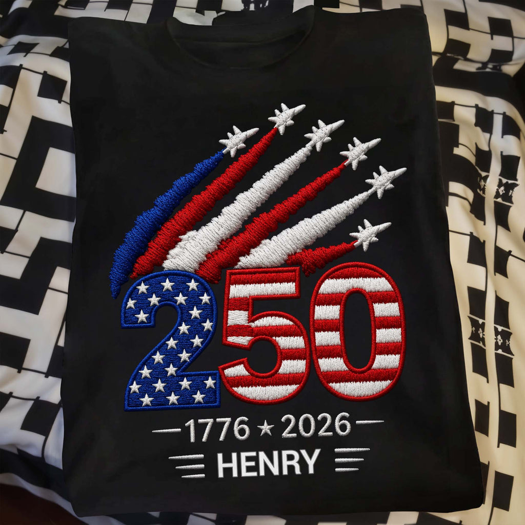 Personalized USA 250th Anniversary Independence Day T-shirt Hoodie Custom Gift Shirt GradoCreations