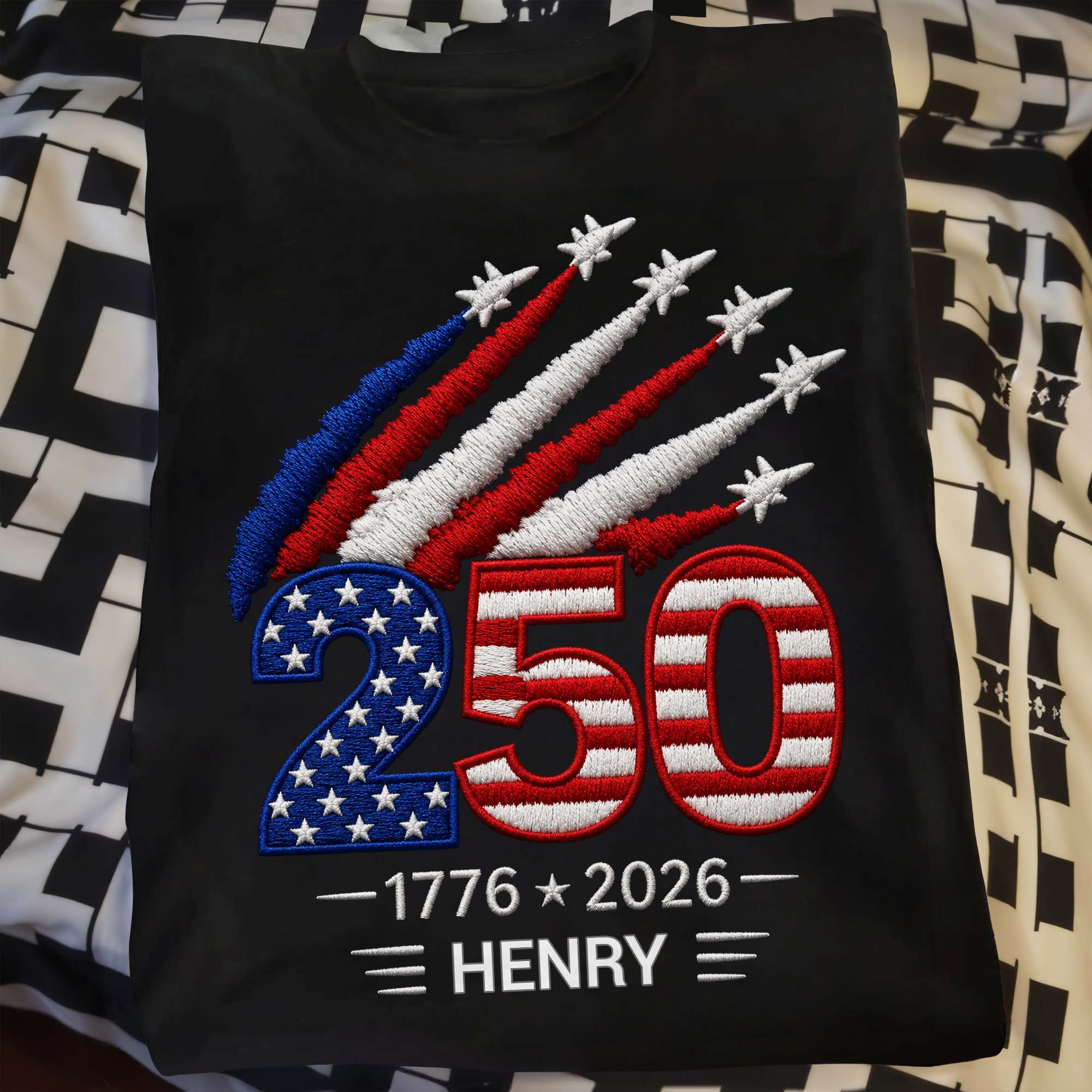 Personalized USA 250th Anniversary Independence Day T-shirt Hoodie Custom Gift Shirt GradoCreations