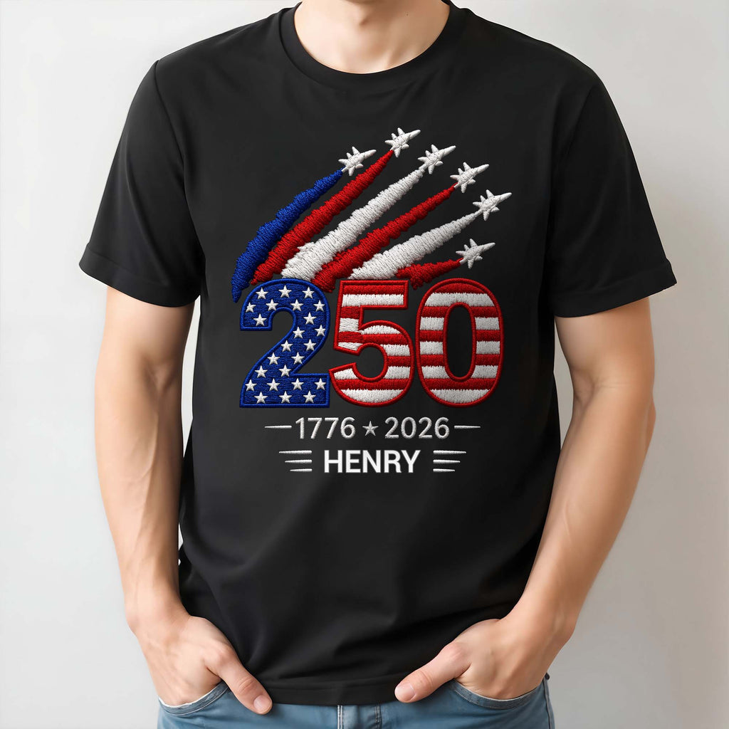 Personalized USA 250th Anniversary Independence Day T-shirt Hoodie Custom Gift Shirt GradoCreations
