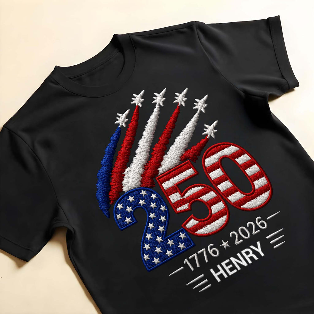 Personalized USA 250th Anniversary Independence Day T-shirt Hoodie Custom Gift Shirt GradoCreations