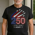 Personalized USA 250th Anniversary Independence Day T-shirt Hoodie Custom Gift Shirt GradoCreations