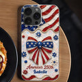 Personalized Clear Phone Case with American Flag Flowers Gift for Independence Day Clear Phone Case GradoCreations