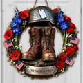 Personalized Military Helmet Combat Boots Wood Sign Family Name Gift Wood Sign GradoCreations