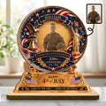 Personalized 2-Layer Wood Plaque Custom Eagle Flag Gift - 4th of July Wood Plaque GradoCreations