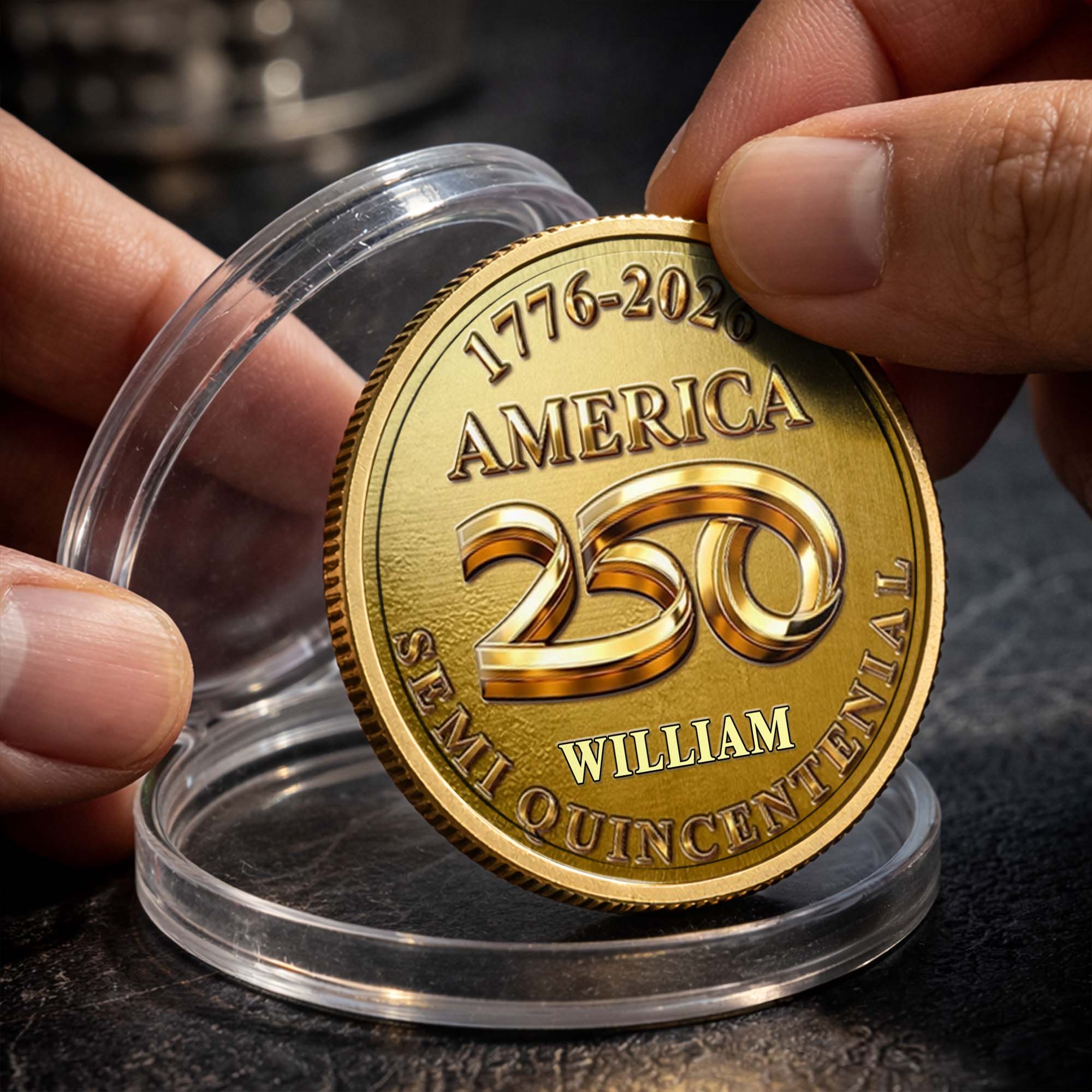 Personalized Commemorative Coin Custom Name 4th of July Gift for Family Commemorative Coin GradoCreations