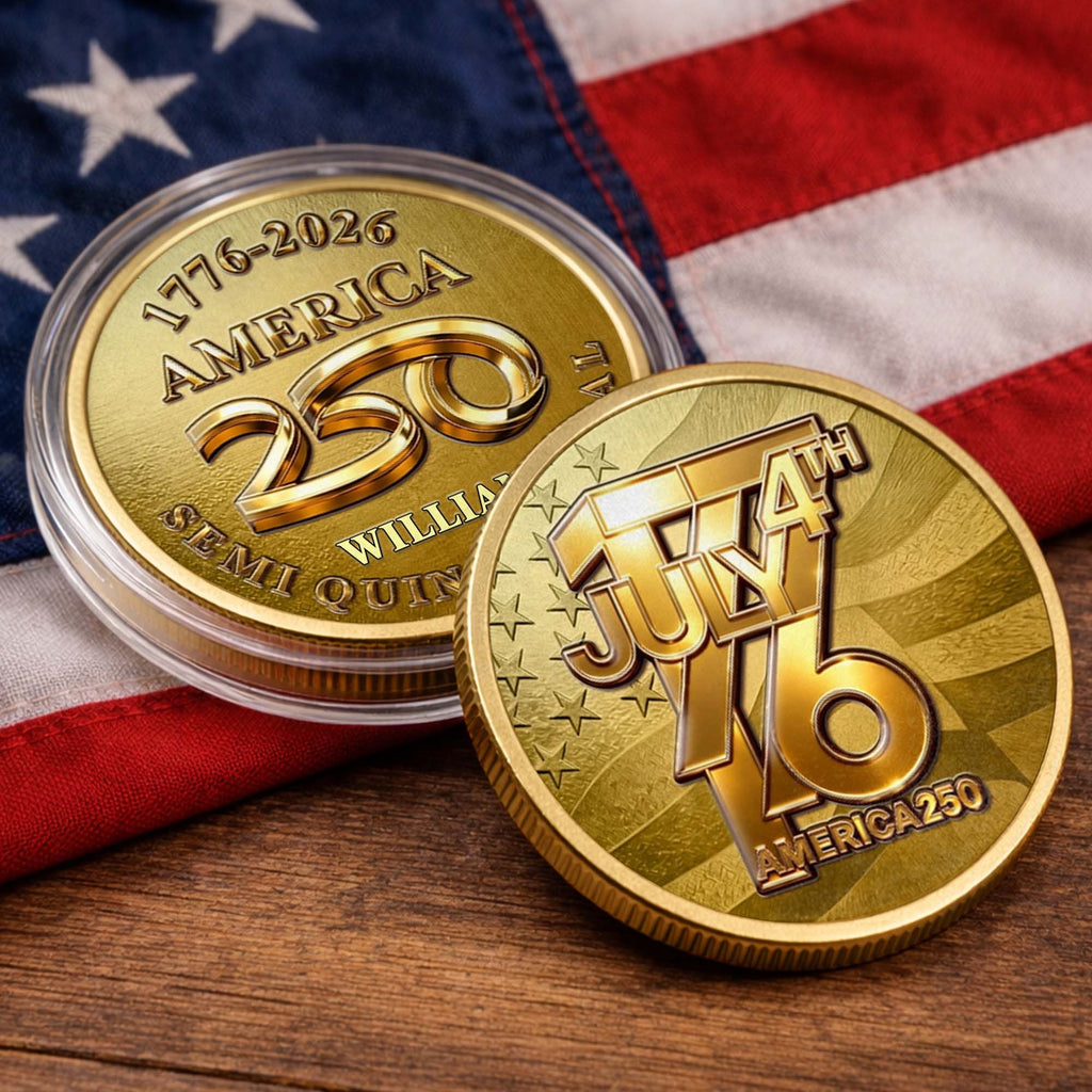 Personalized Commemorative Coin Custom Name 4th of July Gift for Family Commemorative Coin GradoCreations