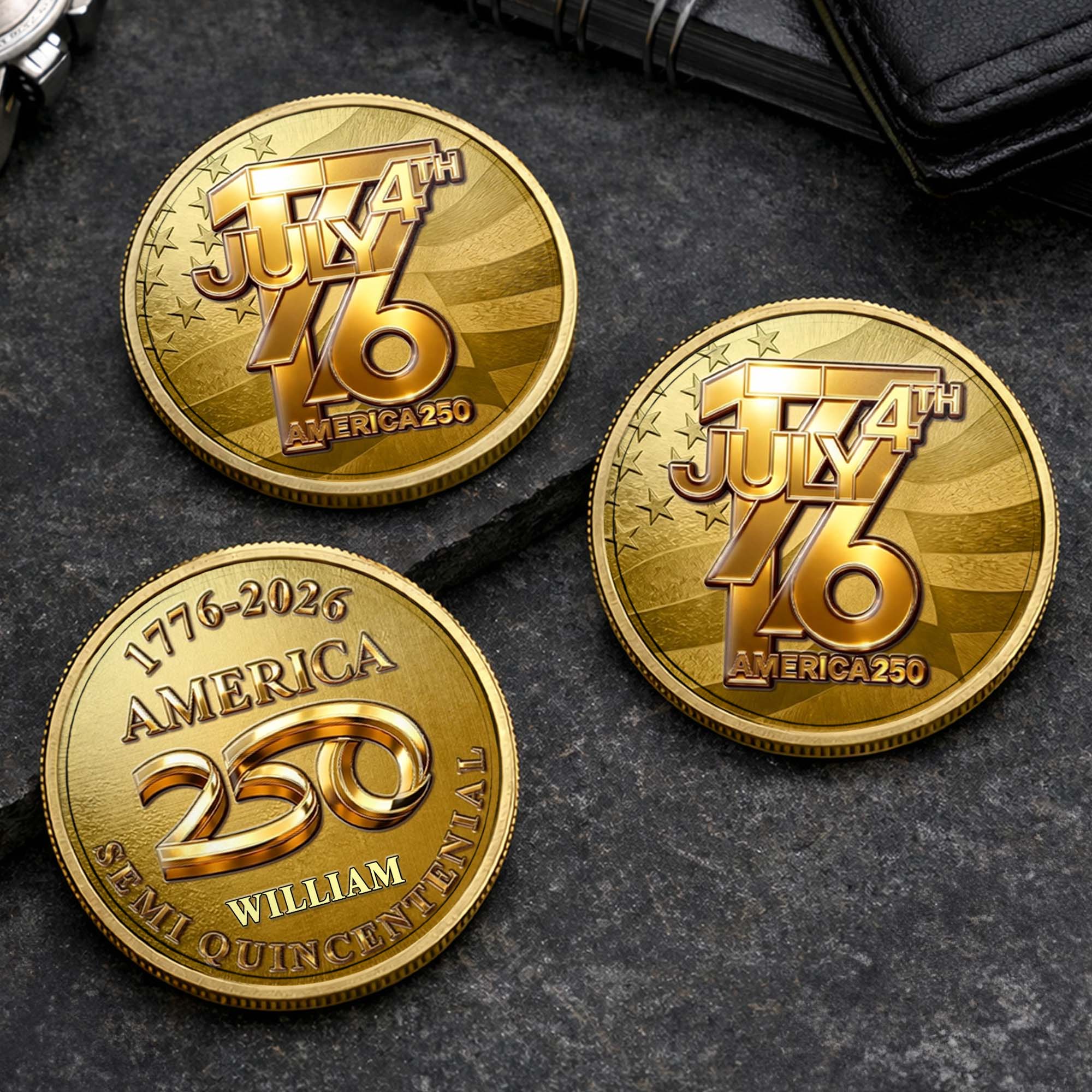 Personalized Commemorative Coin Custom Name 4th of July Gift for Family Commemorative Coin GradoCreations