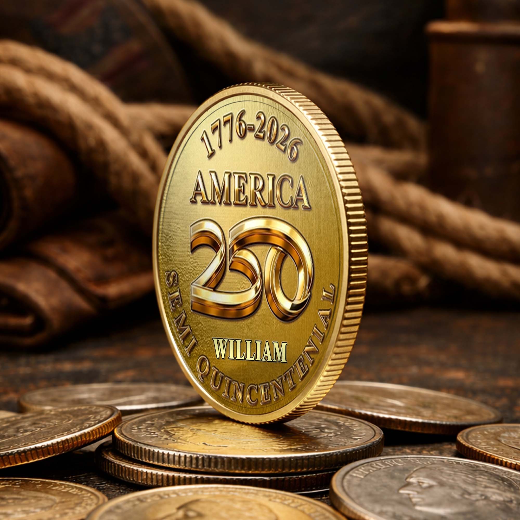Personalized Commemorative Coin Custom Name 4th of July Gift for Family Commemorative Coin GradoCreations