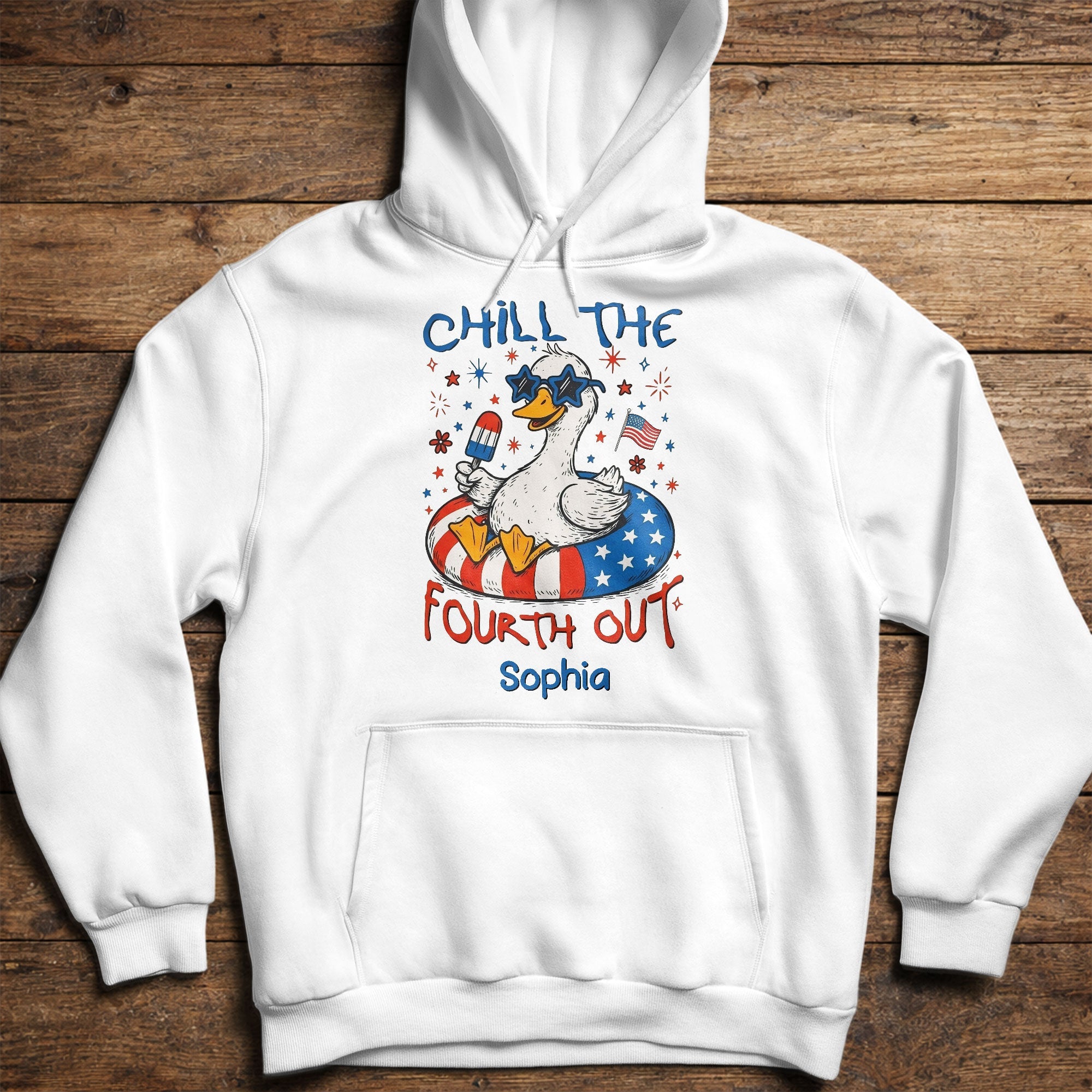 Personalized Duck Graphic T-shirt Hoodie 4th of July Gift Shirt GradoCreations