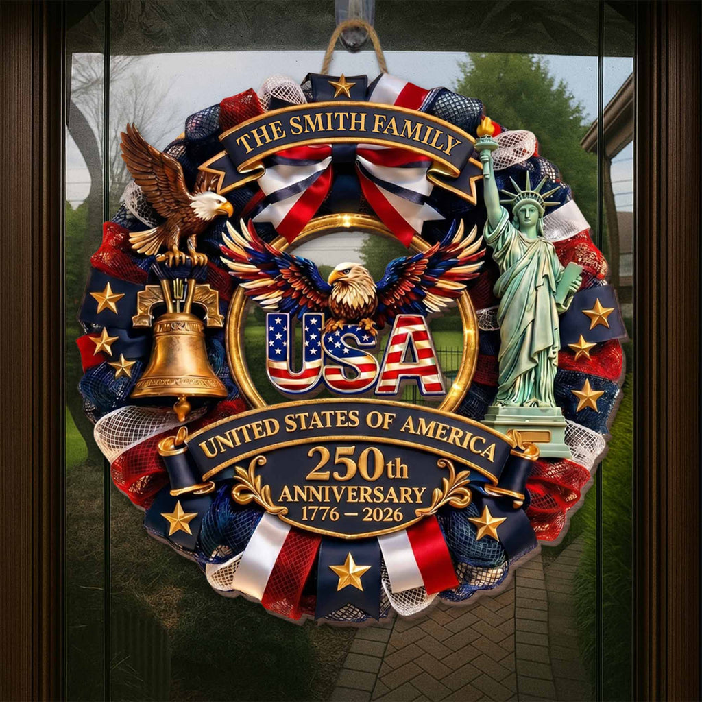 Personalized Custom Shaped Wood Sign USA 250th Anniversary Gift Wood Sign GradoCreations