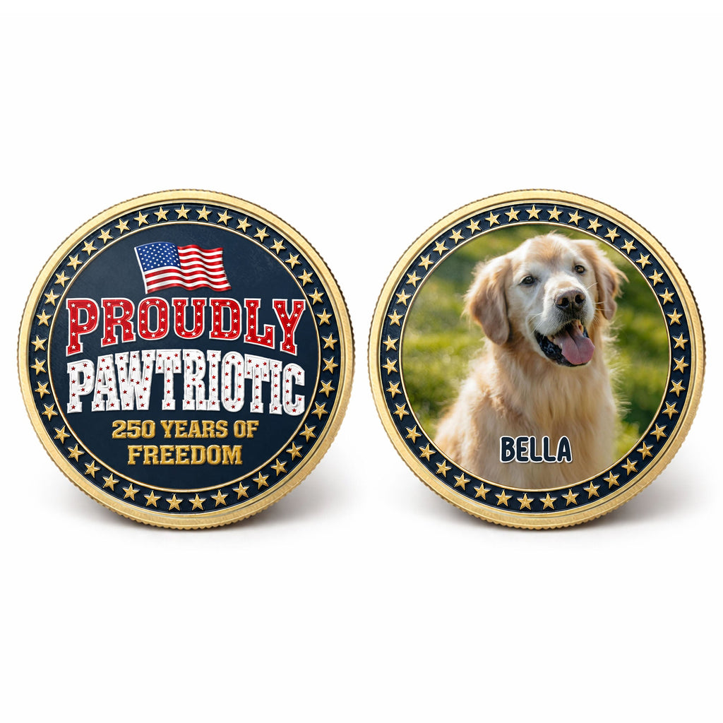 Custom Dog Photo Commemorative Coin for Dog Lovers | 4th of July Gift Commemorative Coin GradoCreations