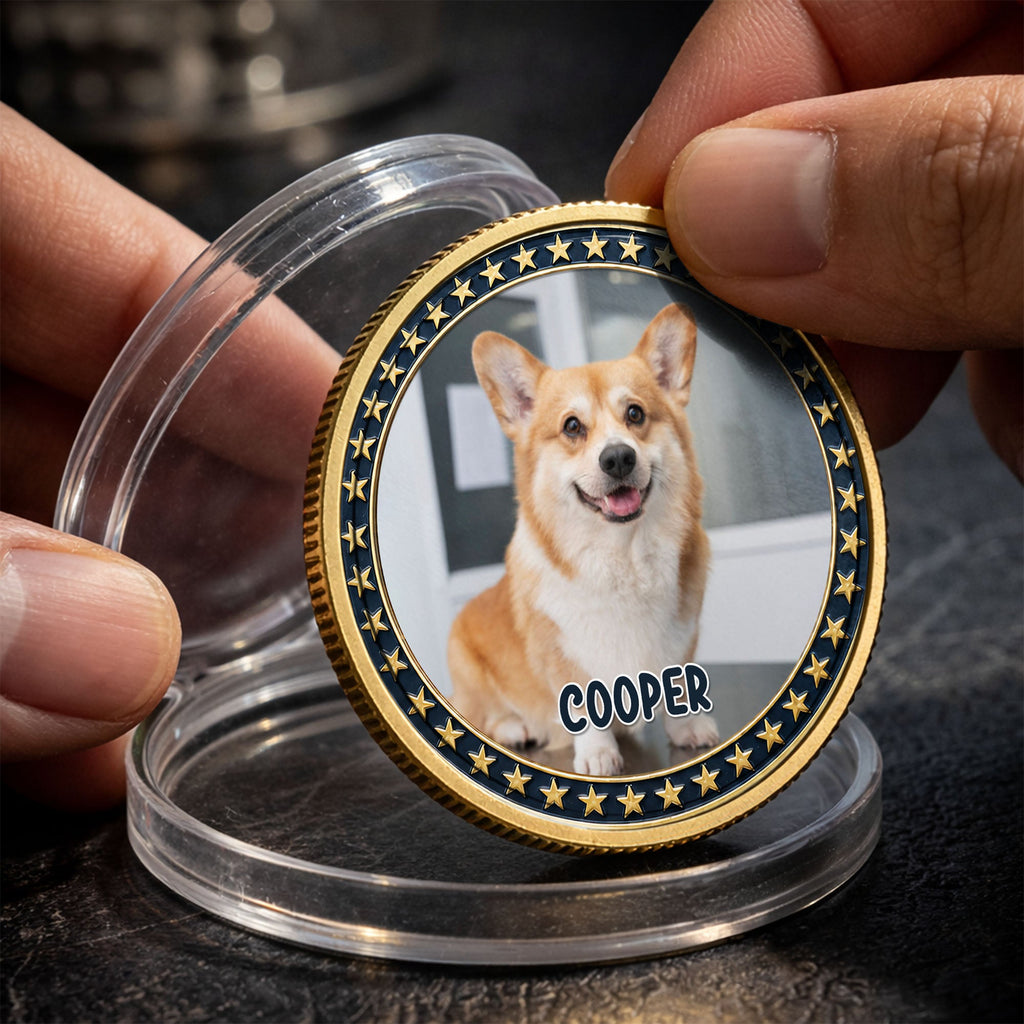 Custom Dog Photo Commemorative Coin for Dog Lovers | 4th of July Gift Commemorative Coin GradoCreations