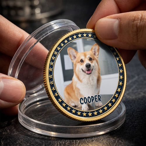 Custom Dog Photo Commemorative Coin for Dog Lovers | 4th of July Gift Commemorative Coin GradoCreations