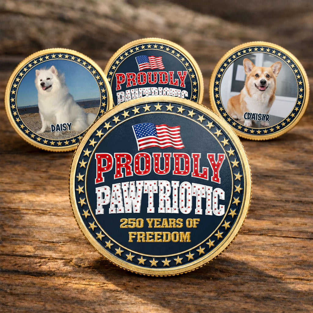 Custom Dog Photo Commemorative Coin for Dog Lovers | 4th of July Gift Commemorative Coin GradoCreations