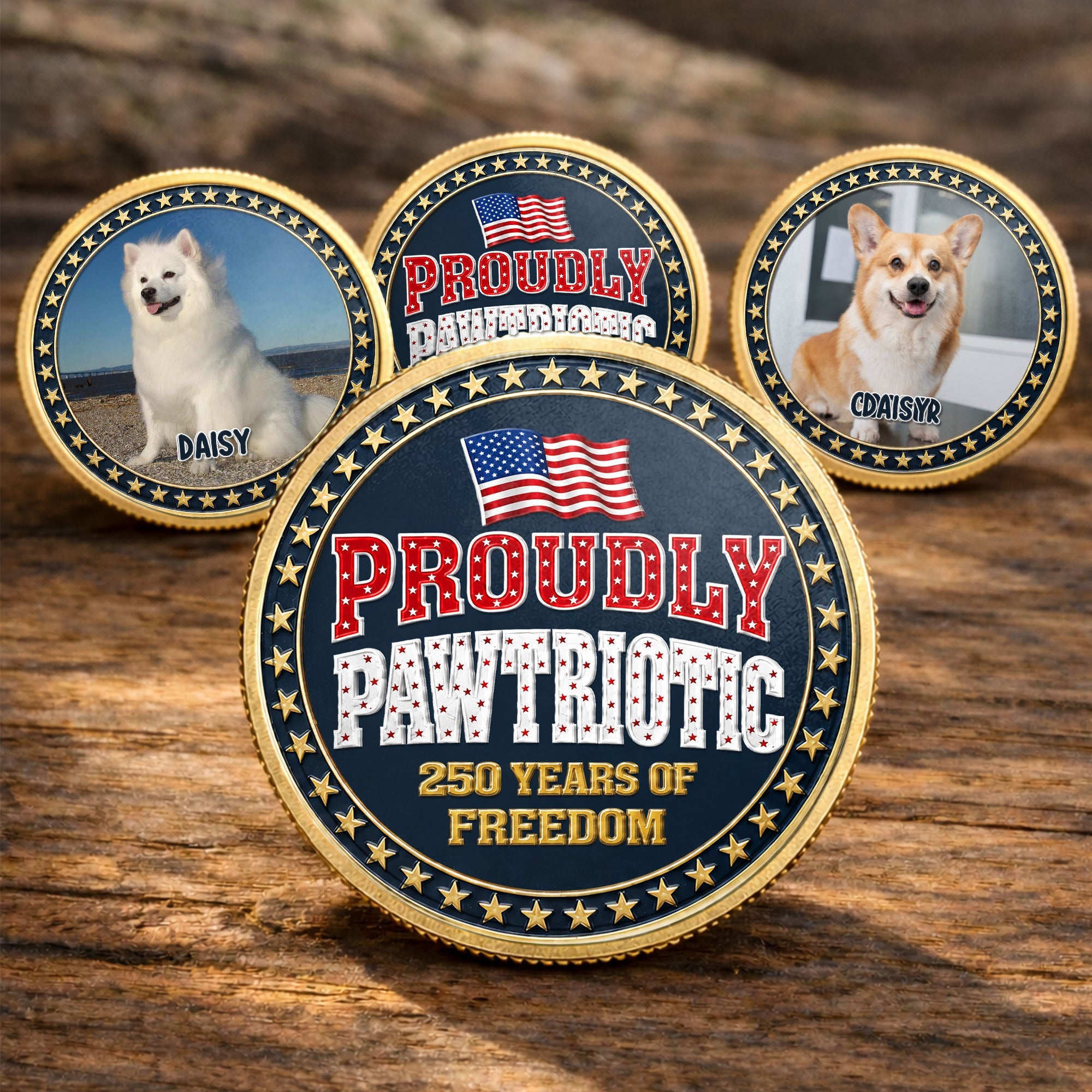 Custom Dog Photo Commemorative Coin for Dog Lovers | 4th of July Gift Commemorative Coin GradoCreations