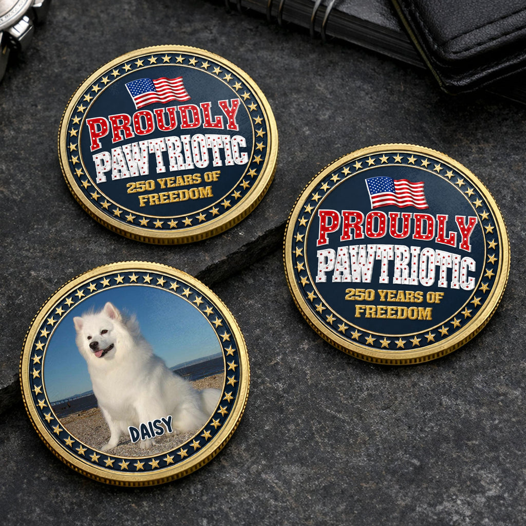 Custom Dog Photo Commemorative Coin for Dog Lovers | 4th of July Gift Commemorative Coin GradoCreations