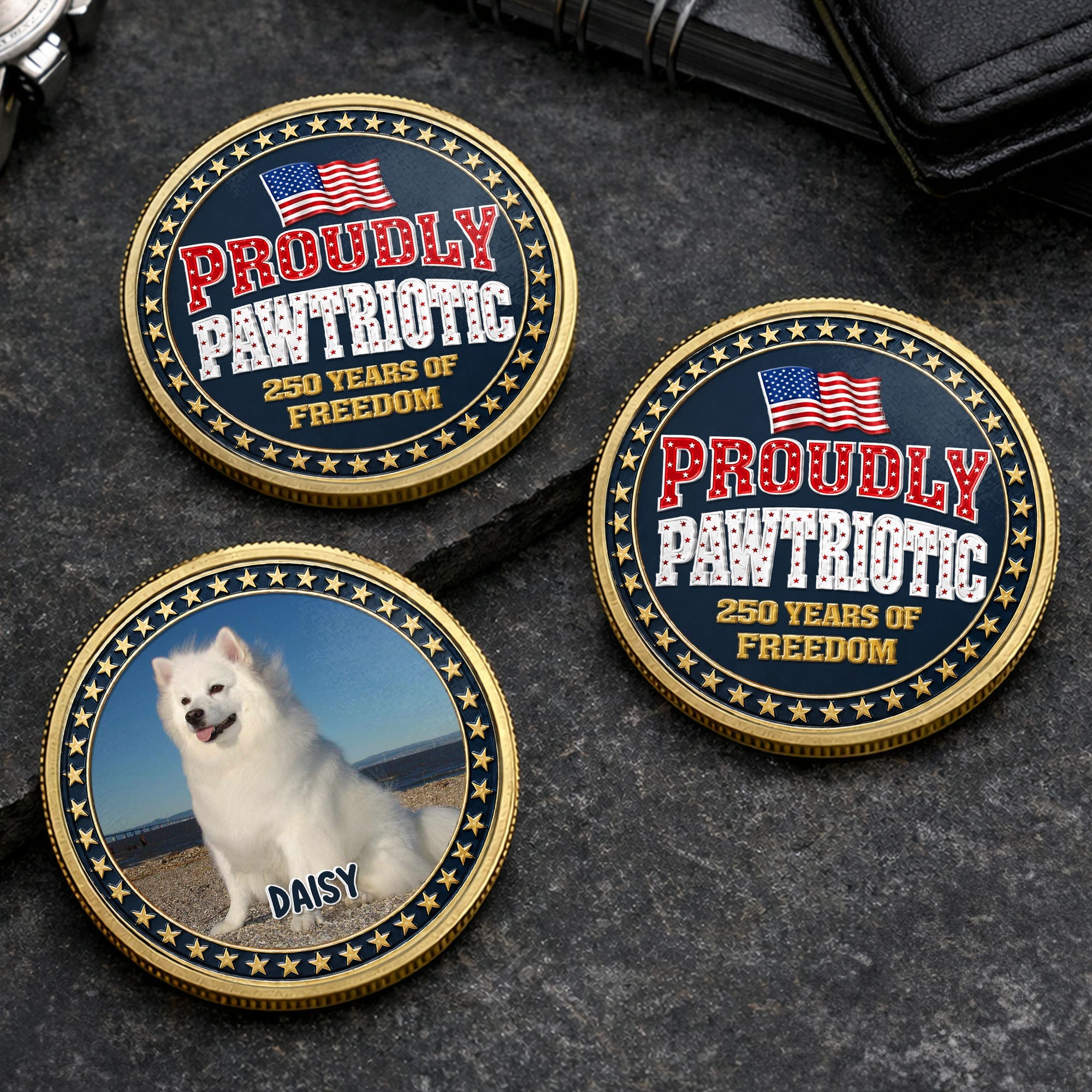 Custom Dog Photo Commemorative Coin for Dog Lovers | 4th of July Gift Commemorative Coin GradoCreations