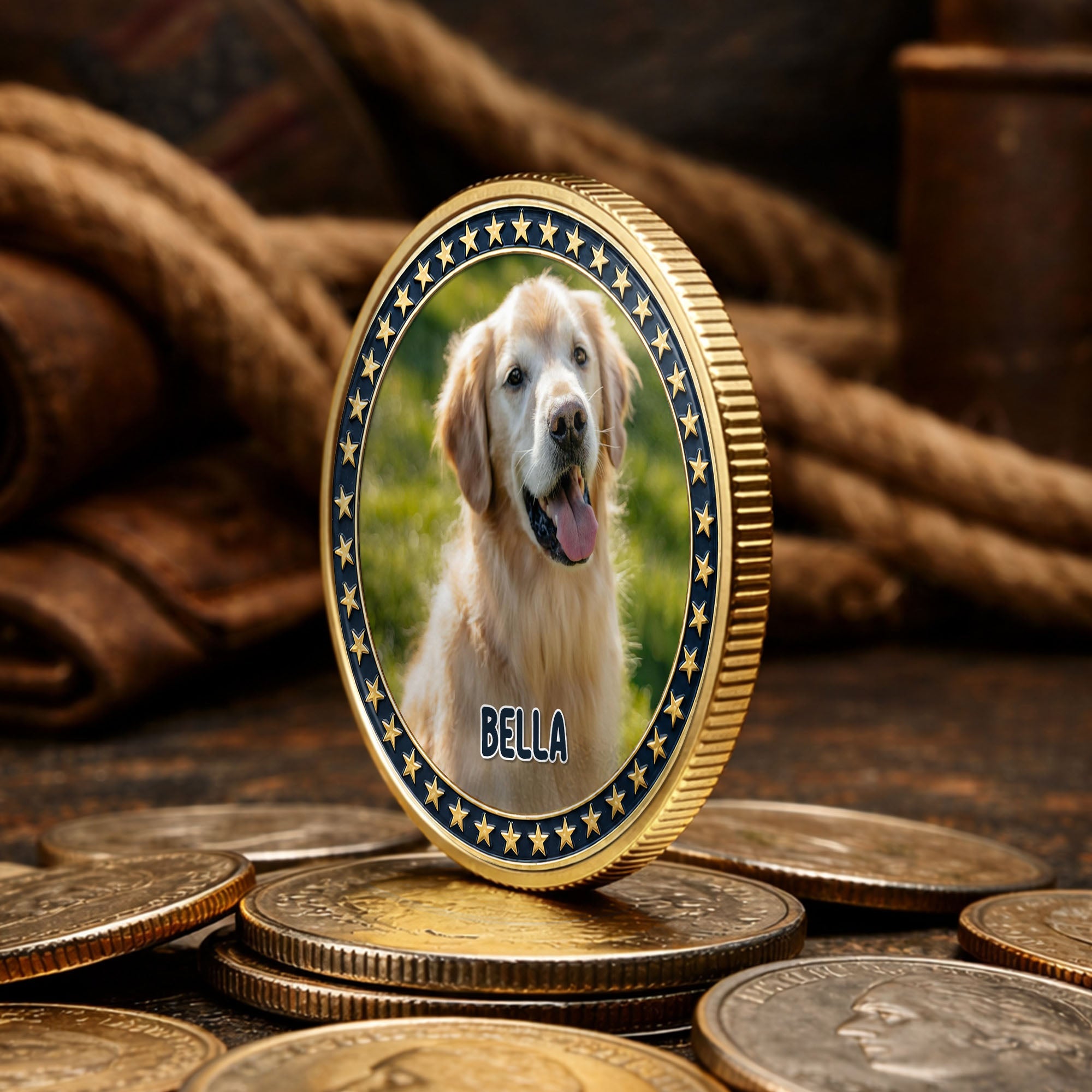 Custom Dog Photo Commemorative Coin for Dog Lovers | 4th of July Gift Commemorative Coin GradoCreations