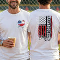 Personalized 250th Birthday USA Flag T-Shirt Custom Gift T-Shirt Font and Back GradoCreations
