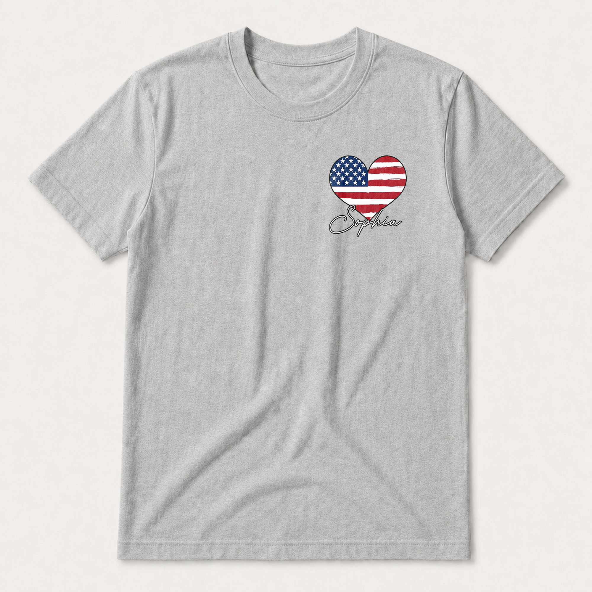 Personalized 250th Birthday USA Flag T-Shirt Custom Gift T-Shirt Font and Back GradoCreations