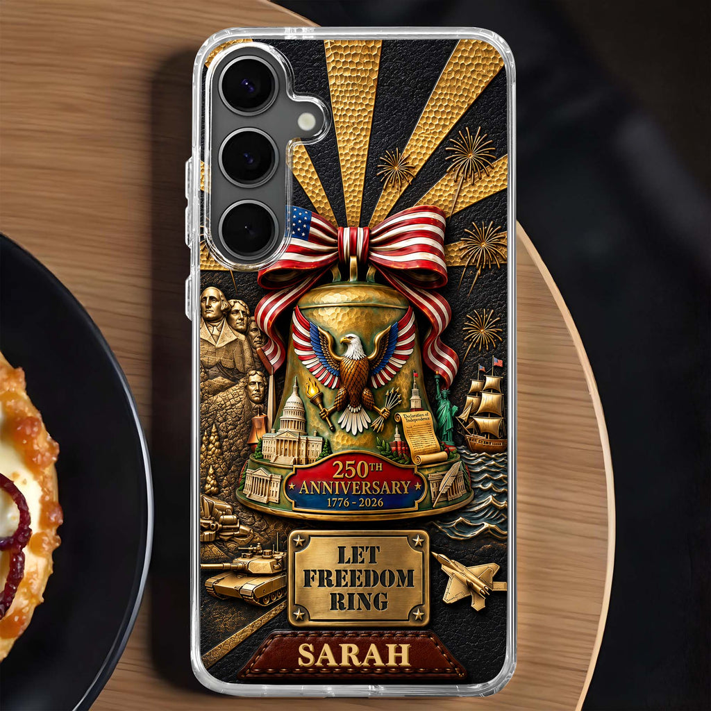 Personalized Clear Phone Case Custom Name USA Eagle Gift Clear Phone Case GradoCreations