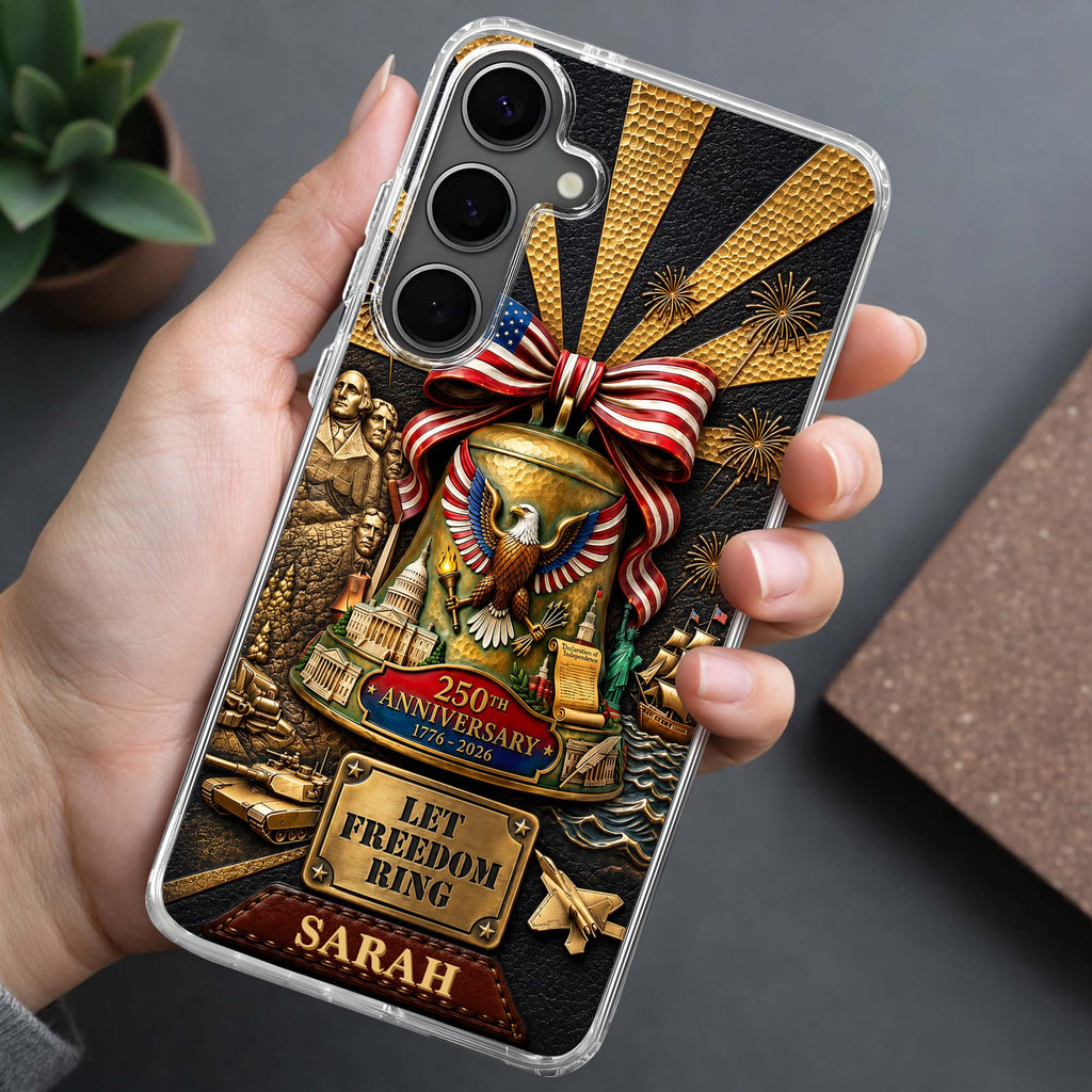 Personalized Clear Phone Case Custom Name USA Eagle Gift Clear Phone Case GradoCreations