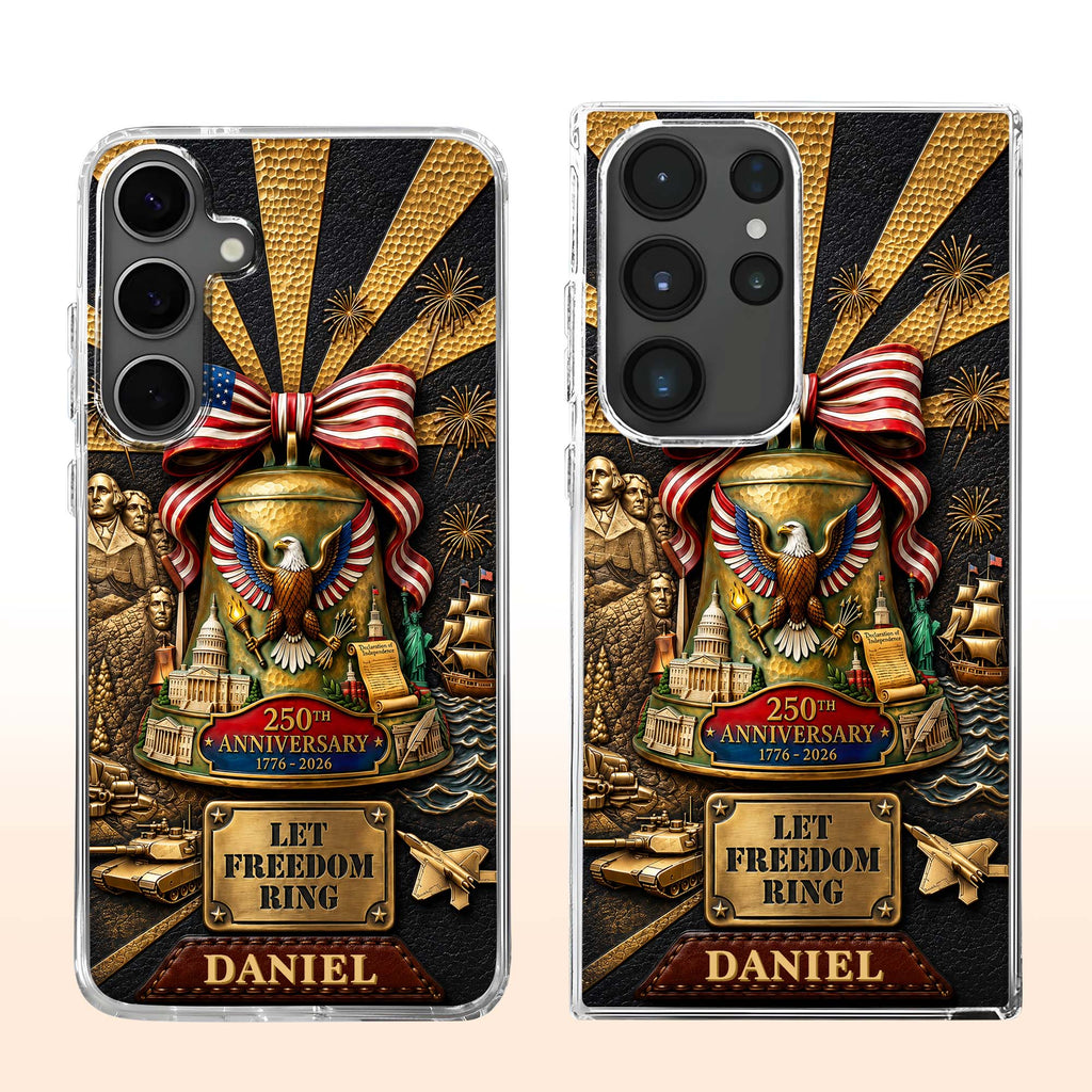Personalized Clear Phone Case Custom Name USA Eagle Gift Clear Phone Case GradoCreations