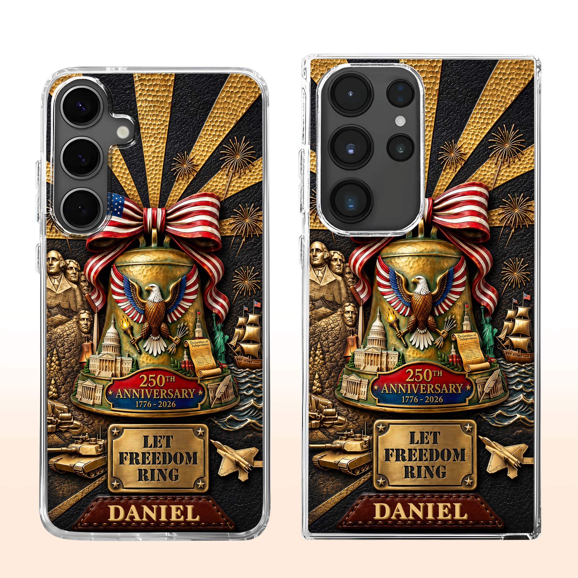 Personalized Clear Phone Case Custom Name USA Eagle Gift Clear Phone Case GradoCreations