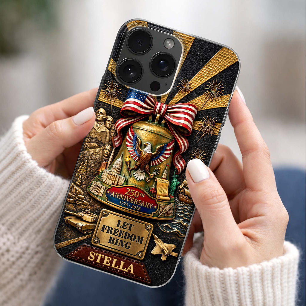 Personalized Clear Phone Case Custom Name USA Eagle Gift Clear Phone Case GradoCreations